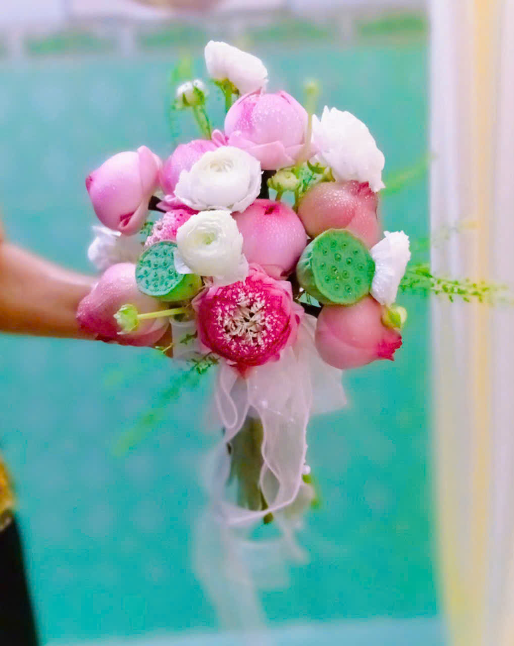 Bó Hoa Cưới Tone Hồng Pastel