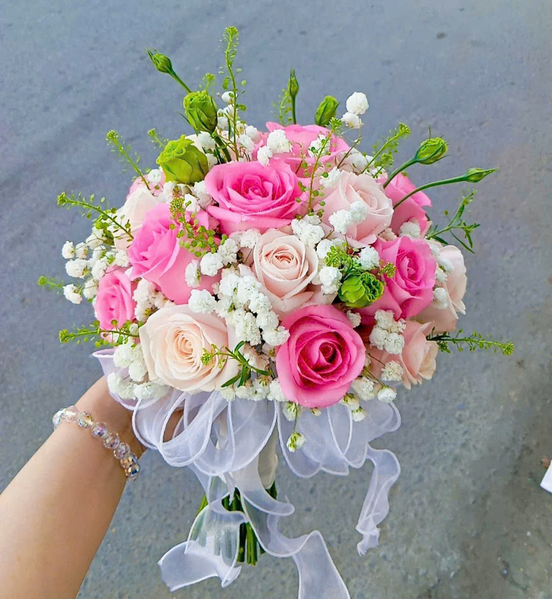 Bó Hoa Cưới Tone Tím Mộng Mơ
