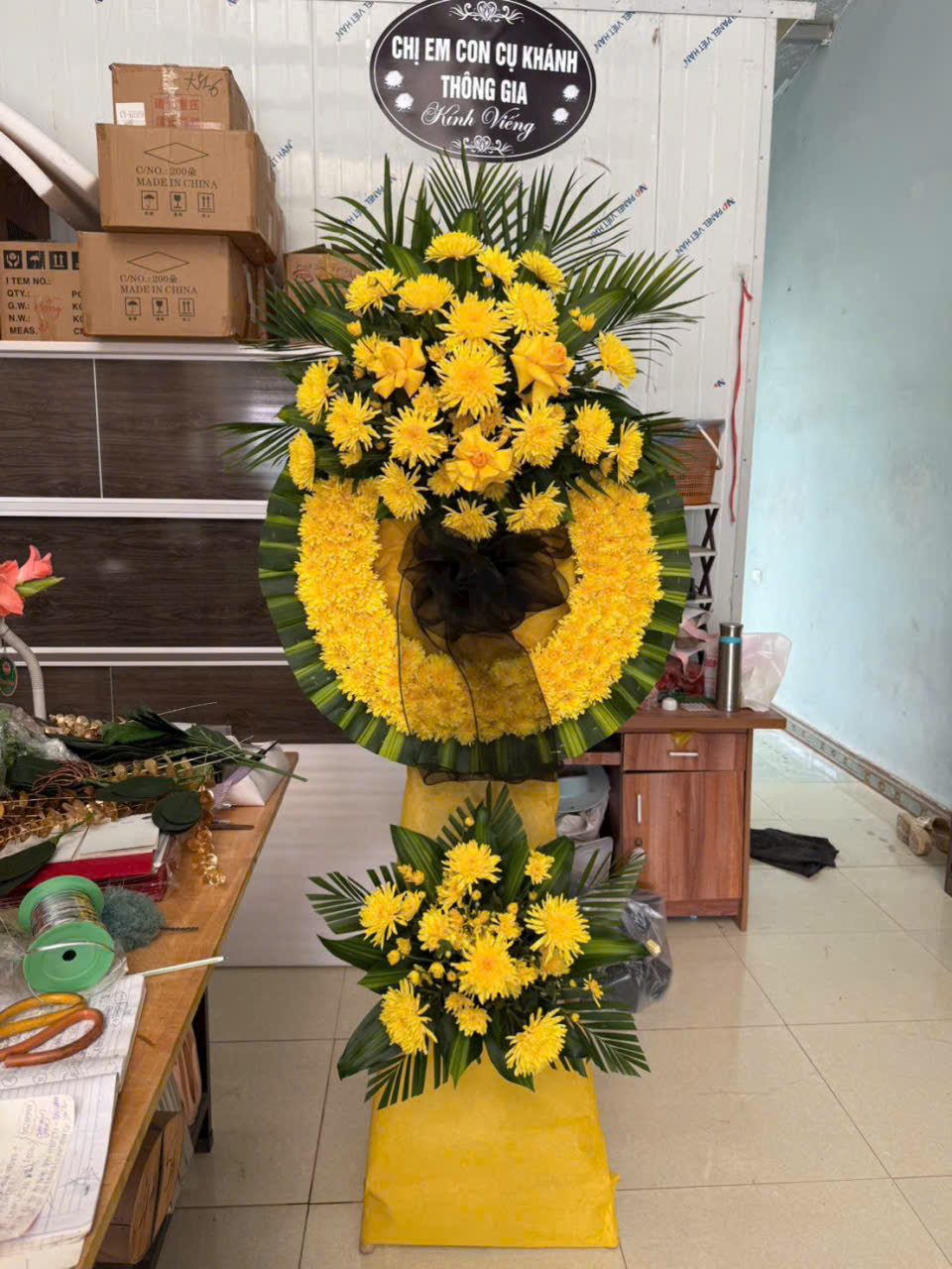 Kệ/Vòng Hoa Viếng Tone Hồng Pastel